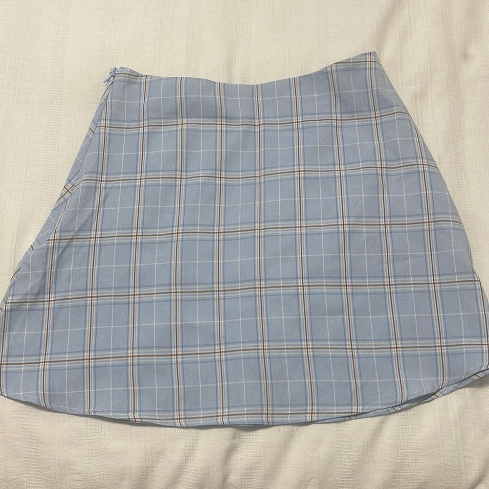 princess polly blue plaid skirt